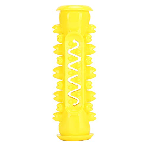 Gavigain Haustierhundsicherheit Molar Reinigung Zahnstangen Puzzle Training Zahnbürsten Spielzeug für Dog Lake Blau, grün, gelb 15 cm (Yellow) von Gavigain
