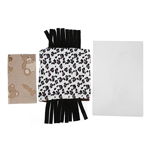 Gavigain Haustiertunnel, Nest, Flanell, Leopard, kleines Tier, Versteck, Spielröhre mit Fransenvorhang, Hamster, Meerschweinchen, Universalunterschlupf (Grey Leopard) von Gavigain