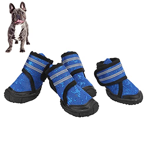 Gavigain -Hundeschuhe, verstellbar, Nicht ausgestattet, reflektierende Gurte, atmungsaktives Netz, Schutzverschleiß für das Gehen im Freien und den täglichen Gebrauch (70 Yards) von Gavigain