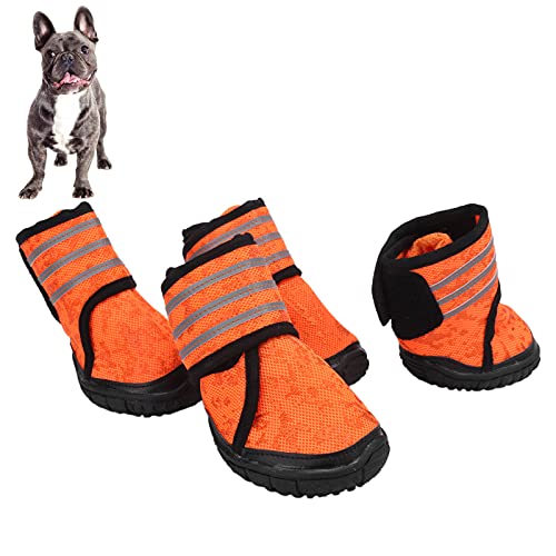 Gavigain -Hundeschuhe, verstellbar, Nicht ausgestattet, reflektierende Gurte, atmungsaktives Netz, Schutzverschleiß für das Gehen im Freien und den täglichen Gebrauch (80 Size) von Gavigain