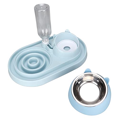Gavigain Katzenfutter und Wasserschale Setzen Sie langsames Fütterung Automatisches Trinkwasser und Katzenfutterschale für Welpenkätzchenkaninchen von Gavigain