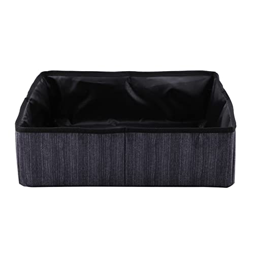 Gavigain Katzenstreubox Pet Pan Outdoor Faltbares Travel blau rot schwarzer Tonwellenpunkt 40 * 30 * 13 cm (Black) von Gavigain
