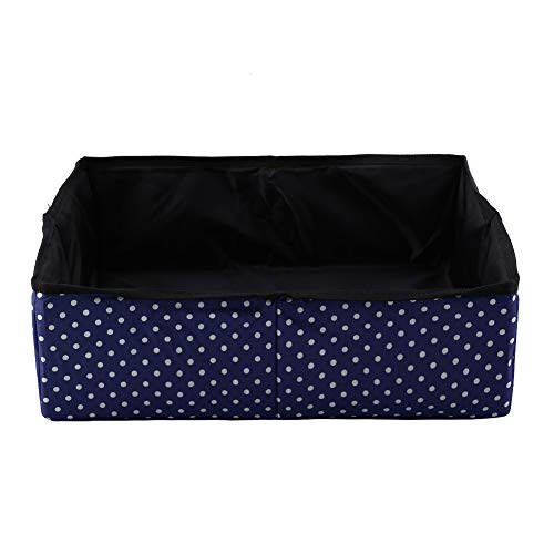 Gavigain Katzenstreubox Pet Pan Outdoor Faltbares Travel blau rot schwarzer Tonwellenpunkt 40 * 30 * 13 cm (Navy Blue dots) von Gavigain