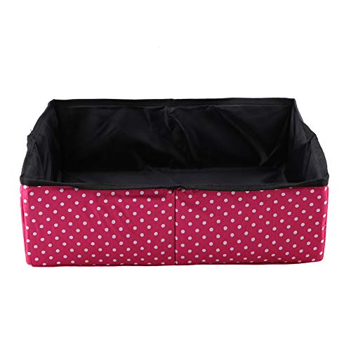 Gavigain Katzenstreubox Pet Pan Outdoor Faltbares Travel blau rot schwarzer Tonwellenpunkt 40 * 30 * 13 cm (Rose Dot) von Gavigain