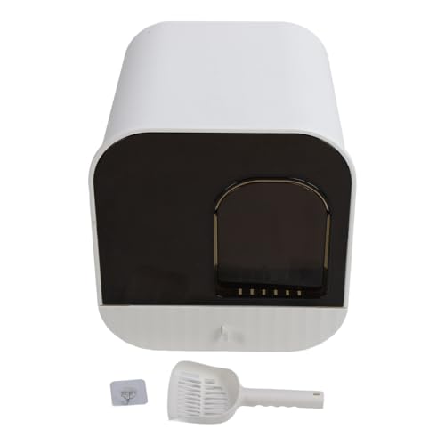 Gavigain Katzentoilette mit Zwei Eingängen, geräumiges Design, Geruchskontrolle mit Aktivkohle, herausziehbare Schale für einfache Reinigung, Materialien, bequem für Katzen (Weiß) von Gavigain