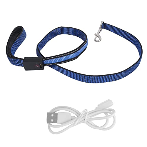 Gavigain -LED -Hundeleine, USB -wiederaufladbare, reflektierende, blinkende Modi, Nylon, einstellbare Länge für kleine bis mittlere Hunde, verbesserte Nachtsichtbarkeit (Blue) von Gavigain