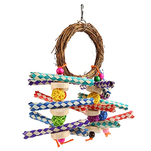 Gavigain Papagei Rattan Bambusspielzeug sicheres knabberschnupftes Kauen -Hängsspielzeug für Finken kleine Vögel Cockatiel Gavigain Papagei Rattan Bambusspielzeug sicheres knabberschnupftes Kauen -Hängsspielzeug für Finken kleine Vögel Cockatiel von Gavigain