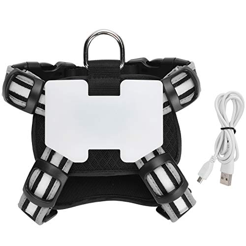 Gavigain USB wiederaufladbares Hundekabelbaum, reflektierende, verstellbare Beleuchtung, LED -Sicherheit, Metallschnalle für Nachtspaziergänge, Hunde Aller Größen (S) von Gavigain