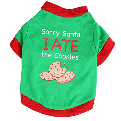 Gavigain Weihnachtshundhemd, weicher Plüschstoff, einfaches Pullover -Design, komfortabel und festlich, für aktive Haustiere und Feiertagsfeiern (M) von Gavigain