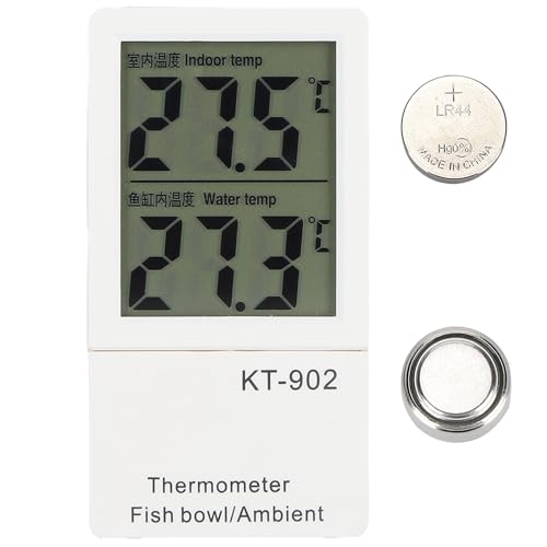 Gavigain Wireless LCD -Aquarium -Thermometer, Doppeltemperaturanzeige, genaue ± 1 ℃, Batterie mit geringer Leistung, für Fischbehälter, Reptilienräume, Inkubatoren von Gavigain