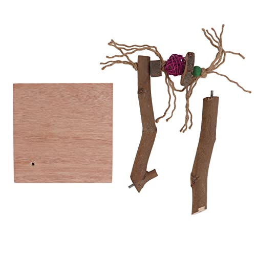 Gavigain Wood Vogel Spielzeug, Kau ständer, Hanf Seil, Verstellbarer Barsch, Nicht stabile Trainings plattform, für Vögel Kauen Schleifen und interaktives Spielen von Gavigain