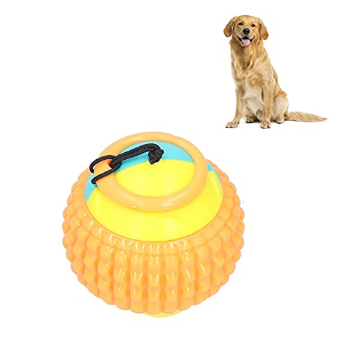 Gavigain Zerrspielzeug für Hunde, Trainingsball mit Seil, Hundetrainingsball am Seil, Kauspielzeug für Haustiere, interaktives Spielen mit Griff für Kautraining, Zug- und Wurfspielzeug, Zer (Naranja) von Gavigain