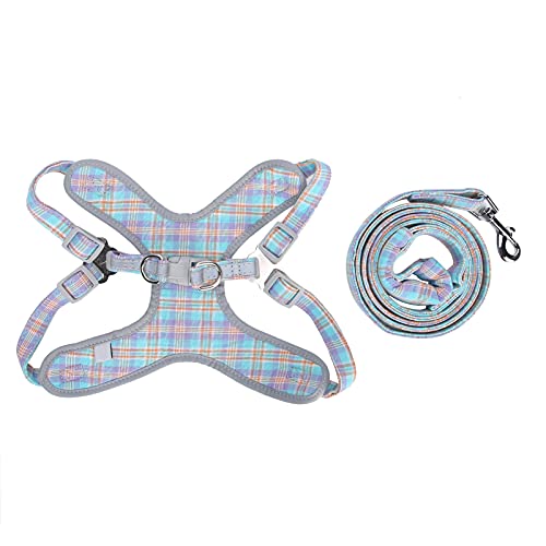 Haustierkabelbaum -Leinen Set Reflective Training Weste Verstellbare Brustkragen Gurt Traktion Mini Schweine blau (M) von Gavigain