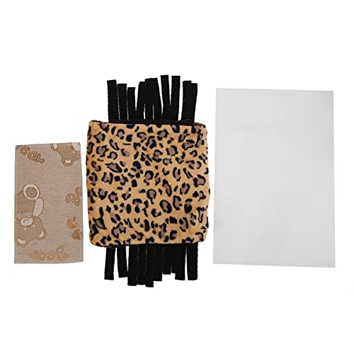 Haustiertunnel, Nest, Flanell, Leopard, kleines Tier, Versteck, Spielröhre mit Fransenvorhang, Hamster, Meerschweinchen, Universalunterschlupf (Beige) von Gavigain