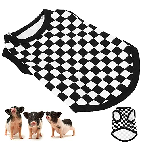 Gavigain Haustierweste Mosaik ärmellose Baumwollt -Shirts für kleine Schweine Frühling Herbst bequem (L) von Gavigain