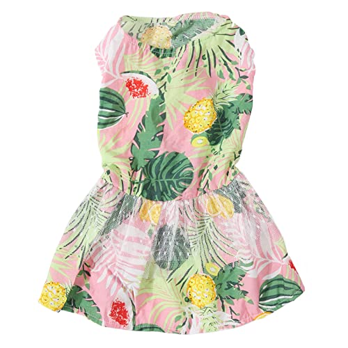 Gavigain Hundekleid Romantisches Blattmuster weich bequemes Hundeprinzessin Kleid für Dating Party (XS) von Gavigain