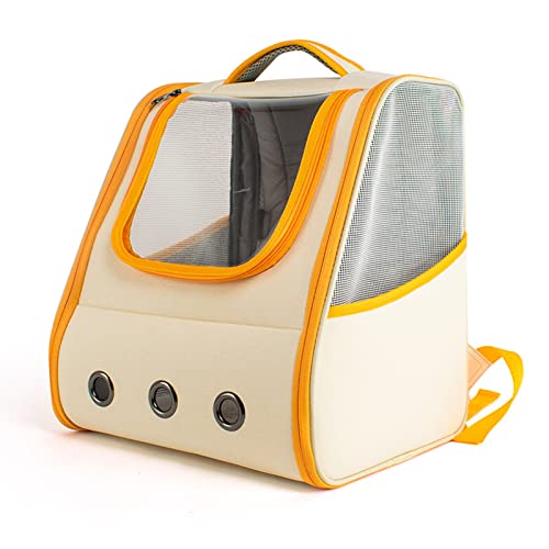 Gavigain Katzen -Rucksackträger -Tasche Klar orange Soda Farbblock Einfaches Reinigen modischer Haustierträger großer Raum atmungsaktives Material Easy Reise für den Outdoor (Kation) von Gavigain
