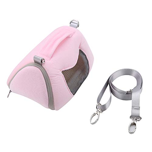 Kleiner Tierträger Hamster Reisetasche Reptilien Außenbeutel Netz atmungsaktives rosa grau 17 x 12 x 11 cm (Roseate) von Gavigain