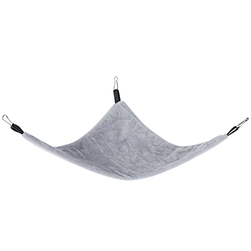Kleines Haustierdreieck Hängematte hängende Bett atmungsaktiv für kleine Tiere Hamster Eichhörnchen Grau gelb 30 x 30 cm (Grey) von Gavigain