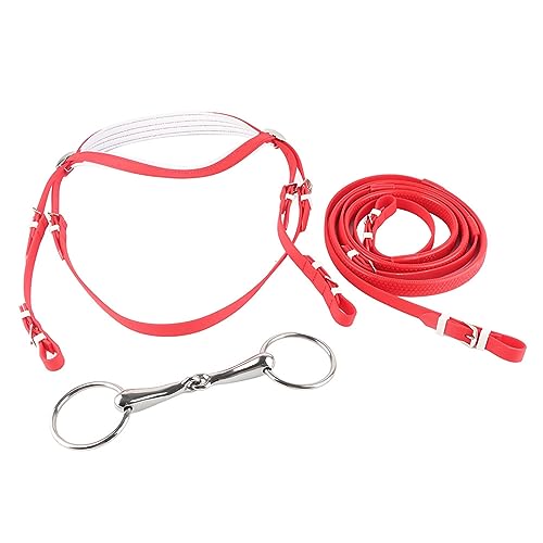 PVC Verstellbares ebrautenkeiligkeit Kopfstall aus Edelstahl Snaffle rot für e 1,3-1,7 Meter von Gavigain
