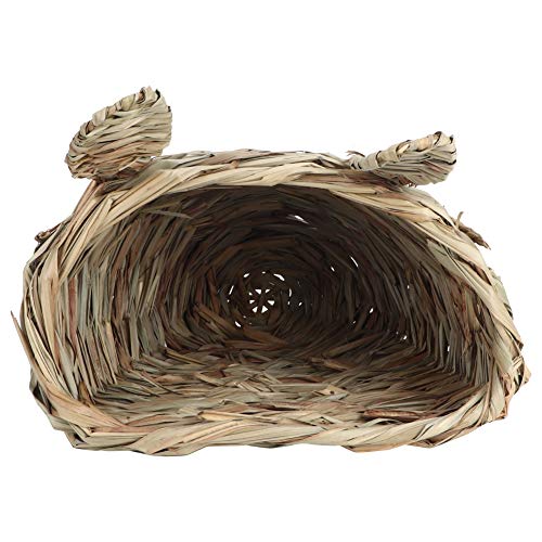 Strohgeflecht Kaninchenkopf Chinchilla Hedgehog Grashaus Nest Warmer Hamster für kleine Haustiere von Gavigain