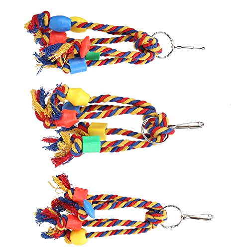 Vogel Kauspielzeug, Sittich Kauen Bunte Baumwolle Seil Spielzeug Baumwolle Seil Spielzeug Kunststoff Perlen Biss Schnur für kleine Papageien Vogel Kauspielzeug, Sittich Kauen Bunte Baumwolle Seil Spielzeug Baumwolle Seil Spielzeug Kunststoff Perlen Biss Schnur für kleine Papageien von Gavigain