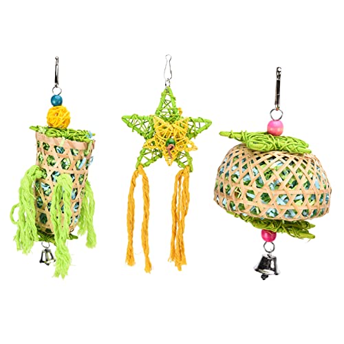 Vogelkau -Spielzeug -Papageien -Shredder -Spielzeugset mit Glocken Rattan Ball für Wellensittich afrikanische graue Papagei Cockatiels Vogelkau -Spielzeug -Papageien -Shredder -Spielzeugset mit Glocken Rattan Ball für Wellensittich afrikanische graue Papagei Cockatiels von Gavigain