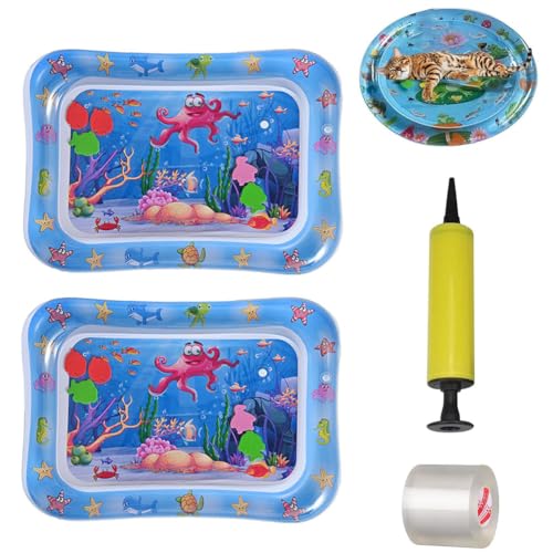 Gaxcent 2pc Wassermatte Katzen Kratzfest, Katzenspielzeug Wassermatte Kratzfest, Katzenwassermatte, KüHlen Komfort füR Haustiere, Leicht Aufzublasen und Mit Wasser Zu BefüLlen,1,69 * 50cm Gaxcent 2pc Wassermatte Katzen Kratzfest, Katzenspielzeug Wassermatte Kratzfest, Katzenwassermatte, KüHlen Komfort füR Haustiere, Leicht Aufzublasen und Mit Wasser Zu BefüLlen,1,69 * 50cm von Gaxcent