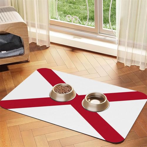 Alabama State Flag Print Pet Food Mat Absorbent Non Slip PU Leather Feeding Mat for Dogs Cats Rubber Bottom Alabama State Flag Print Pet Food Mat Absorbent Non Slip PU Leather Feeding Mat for Dogs Cats Rubber Bottom von GaxfjRu