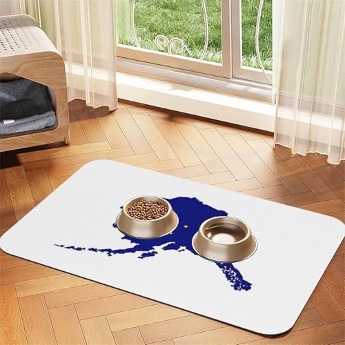 Alaska State Flag Map Print Pet Food Mat Absorbent Non Slip PU Leather Feeding Mat for Dogs Cats Rubber Bottom Alaska State Flag Map Print Pet Food Mat Absorbent Non Slip PU Leather Feeding Mat for Dogs Cats Rubber Bottom von GaxfjRu