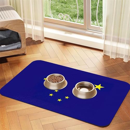 Alaska State Flag Print Pet Food Mat Absorbent Non Slip PU Leather Feeding Mat for Dogs Cats Rubber Bottom Alaska State Flag Print Pet Food Mat Absorbent Non Slip PU Leather Feeding Mat for Dogs Cats Rubber Bottom von GaxfjRu