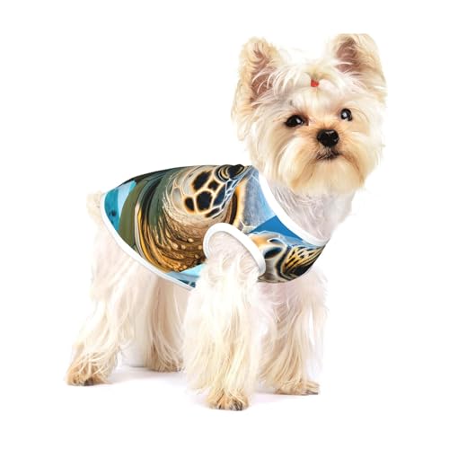 Big Sea Turtle Print T-Shirts für kleine Hunde, modisches Hemd, atmungsaktiv, ärmellos für kleine Hunde Big Sea Turtle Print T-Shirts für kleine Hunde, modisches Hemd, atmungsaktiv, ärmellos für kleine Hunde von GaxfjRu