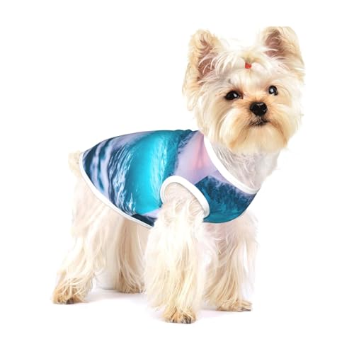 Blaues Ozeanwellen-Print T-Shirts für kleine Hunde, modisches Hemd, atmungsaktiv, ärmellos für kleine Hunde Blaues Ozeanwellen-Print T-Shirts für kleine Hunde, modisches Hemd, atmungsaktiv, ärmellos für kleine Hunde von GaxfjRu