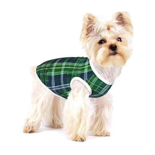 Blaues T-Shirt mit schottischem Schottenkaro-Muster für kleine Hunde, modisches Hemd, atmungsaktiv, ärmellos für kleine Hunde Blaues T-Shirt mit schottischem Schottenkaro-Muster für kleine Hunde, modisches Hemd, atmungsaktiv, ärmellos für kleine Hunde von GaxfjRu