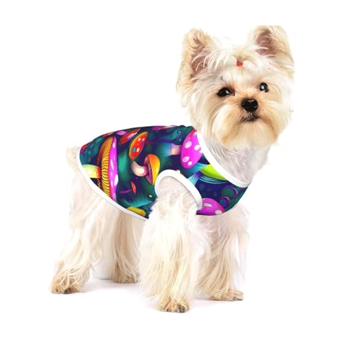 Bright Mushrooms Kunstdruck, leichtes Tanktop für Hunde, Hunde-Shirts für kleine Hunde, dehnbare T-Shirts, ärmellose Weste Bright Mushrooms Kunstdruck, leichtes Tanktop für Hunde, Hunde-Shirts für kleine Hunde, dehnbare T-Shirts, ärmellose Weste von GaxfjRu