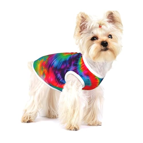 Buntes Batikmuster für kleine Hunde, modisches Hemd, atmungsaktiv, ärmellos für kleine Hunde von GaxfjRu