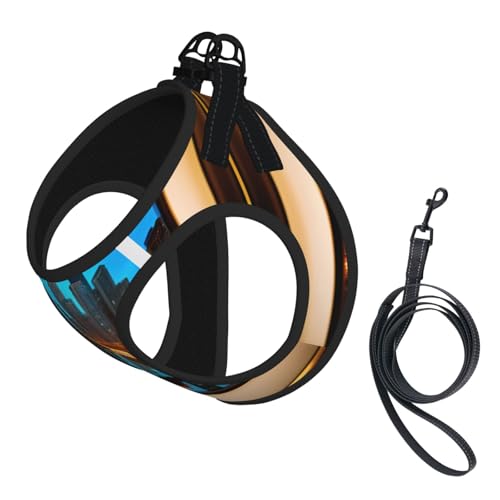 Chicago Hundegeschirr und Leine, reflektierender Aufdruck, verstellbar, für kleine, mittelgroße und große Hunde Chicago Hundegeschirr und Leine, reflektierender Aufdruck, verstellbar, für kleine, mittelgroße und große Hunde von GaxfjRu