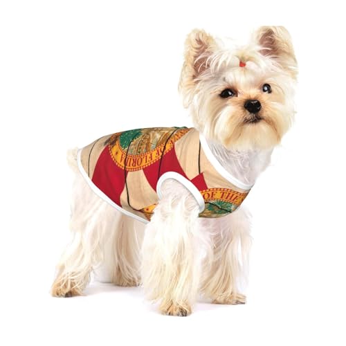 Florida-Flagge, Holzmaserung, leichtes Tanktop für Hunde, Hunde-Shirts für kleine Hunde, dehnbare T-Shirts, ärmellose Weste von GaxfjRu