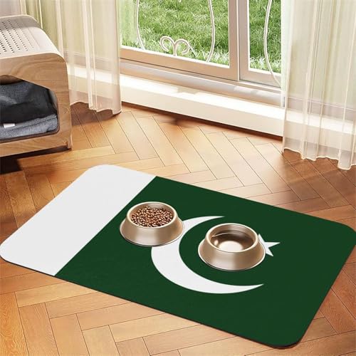 Futtermatte, saugfähig, rutschfest, aus Kunstleder, mit Gummiboden, Motiv: Flagge von Pakistan Futtermatte, saugfähig, rutschfest, aus Kunstleder, mit Gummiboden, Motiv: Flagge von Pakistan von GaxfjRu