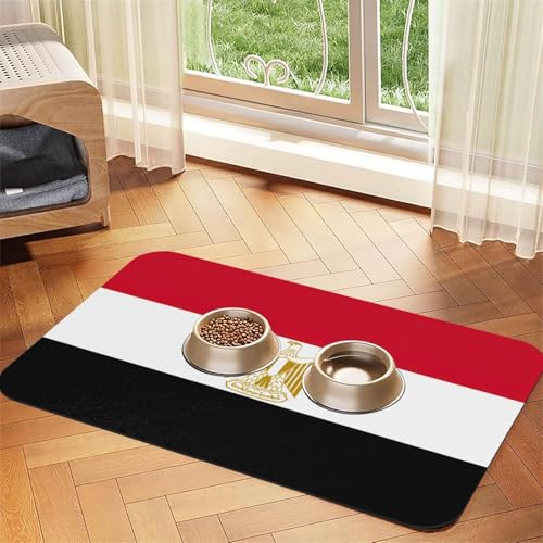 Futtermatte für Haustiere, ägyptische Flagge, saugfähig, rutschfest, Kunstfell, für Hunde und Katzen, Gummiunterseite Futtermatte für Haustiere, ägyptische Flagge, saugfähig, rutschfest, Kunstfell, für Hunde und Katzen, Gummiunterseite von GaxfjRu