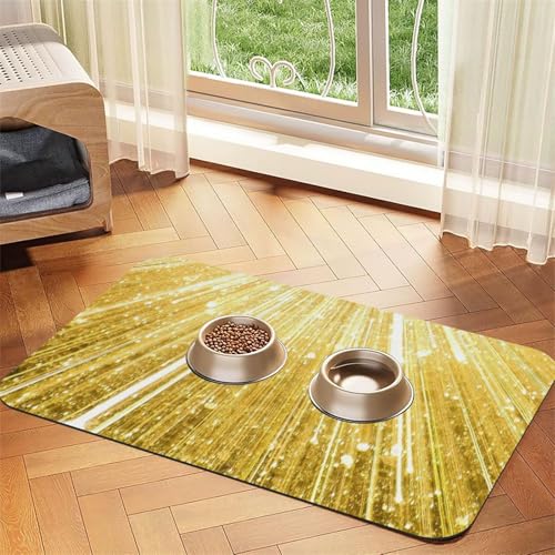 Futtermatte für Haustiere, saugfähig, rutschfest, PU-Leder, für Hunde und Katzen, Gummi-Unterseite Futtermatte für Haustiere, saugfähig, rutschfest, PU-Leder, für Hunde und Katzen, Gummi-Unterseite von GaxfjRu