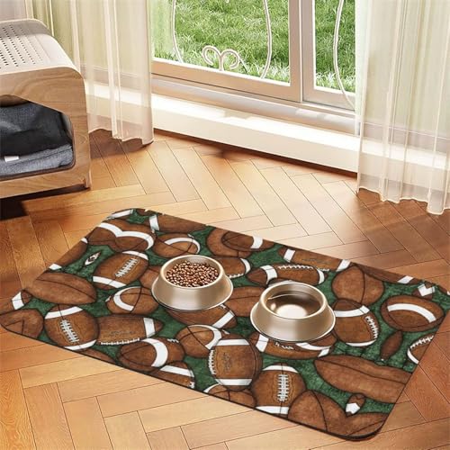 Futtermatte für Hunde und Katzen, Motiv: Fußball, saugfähig, rutschfest, PU-Leder, Gummiunterseite Futtermatte für Hunde und Katzen, Motiv: Fußball, saugfähig, rutschfest, PU-Leder, Gummiunterseite von GaxfjRu
