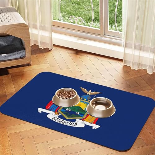 Futtermatte für Hunde und Katzen, Motiv: New Yorker Flagge, saugfähig, rutschfest, PU-Leder, Gummiunterseite Futtermatte für Hunde und Katzen, Motiv: New Yorker Flagge, saugfähig, rutschfest, PU-Leder, Gummiunterseite von GaxfjRu