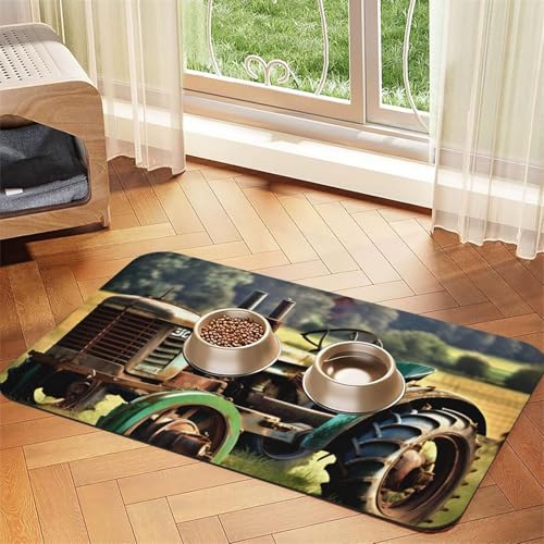 Futtermatte für Hunde und Katzen, Motiv: alter Traktor, Foto, Bauernhof, saugfähig, rutschfest, PU-Leder, Gummiunterseite Futtermatte für Hunde und Katzen, Motiv: alter Traktor, Foto, Bauernhof, saugfähig, rutschfest, PU-Leder, Gummiunterseite von GaxfjRu