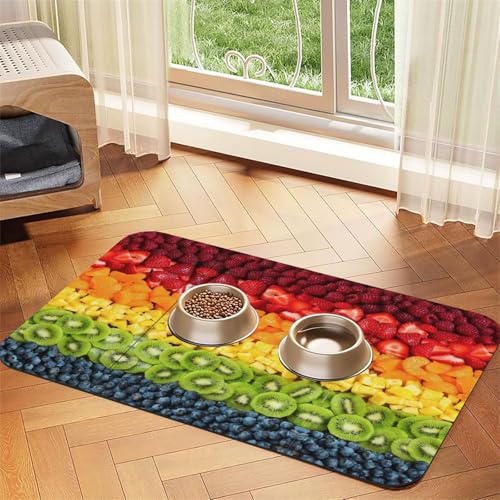 Futtermatte für Hunde und Katzen, saugfähig, rutschfest, PU-Leder, Gummiunterseite Futtermatte für Hunde und Katzen, saugfähig, rutschfest, PU-Leder, Gummiunterseite von GaxfjRu