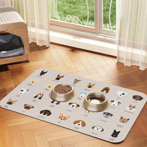 Futtermatte für Hunde und Katzen, saugfähig, rutschfest, PU-Leder, Gummiunterseite Futtermatte für Hunde und Katzen, saugfähig, rutschfest, PU-Leder, Gummiunterseite von GaxfjRu