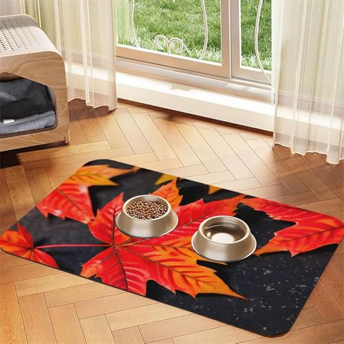 Futtermatte für Hunde und Katzen, saugfähig, rutschfest, PU-Leder, Unterseite aus Gummi Futtermatte für Hunde und Katzen, saugfähig, rutschfest, PU-Leder, Unterseite aus Gummi von GaxfjRu