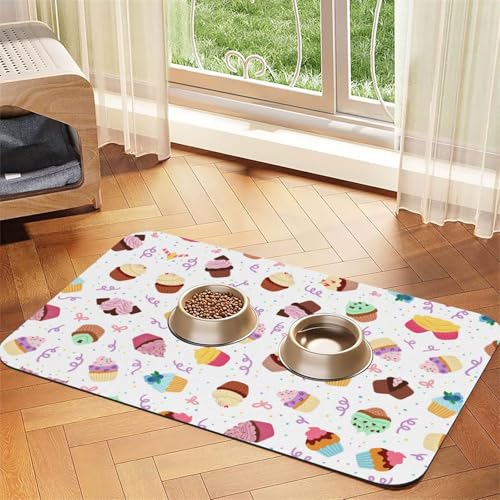 Futtermatte für Hunde und Katzen, saugfähig, rutschfest, PU-Leder, Unterseite aus Gummi Futtermatte für Hunde und Katzen, saugfähig, rutschfest, PU-Leder, Unterseite aus Gummi von GaxfjRu