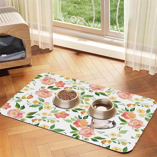 Futtermatte für Hunde und Katzen, saugfähig, rutschfest, PU-Leder, Unterseite aus Gummi Futtermatte für Hunde und Katzen, saugfähig, rutschfest, PU-Leder, Unterseite aus Gummi von GaxfjRu