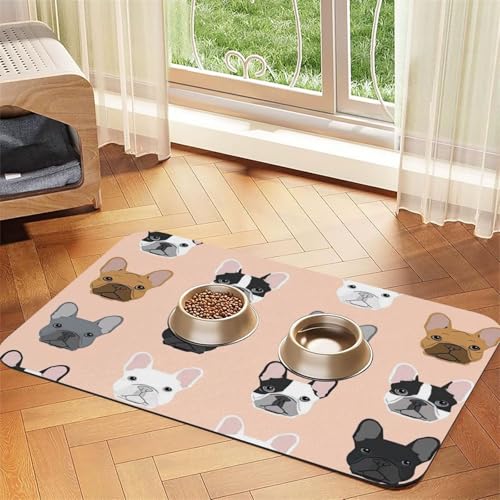 Futtermatte für Hunde und Katzen, saugfähig, rutschfest, PU-Leder, Unterseite aus Gummi Futtermatte für Hunde und Katzen, saugfähig, rutschfest, PU-Leder, Unterseite aus Gummi von GaxfjRu